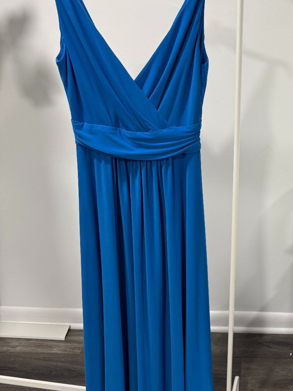 Lauren Ralph Lauren Blue Sleeveless V-neck Faux Wrap Maxi Dress size 2